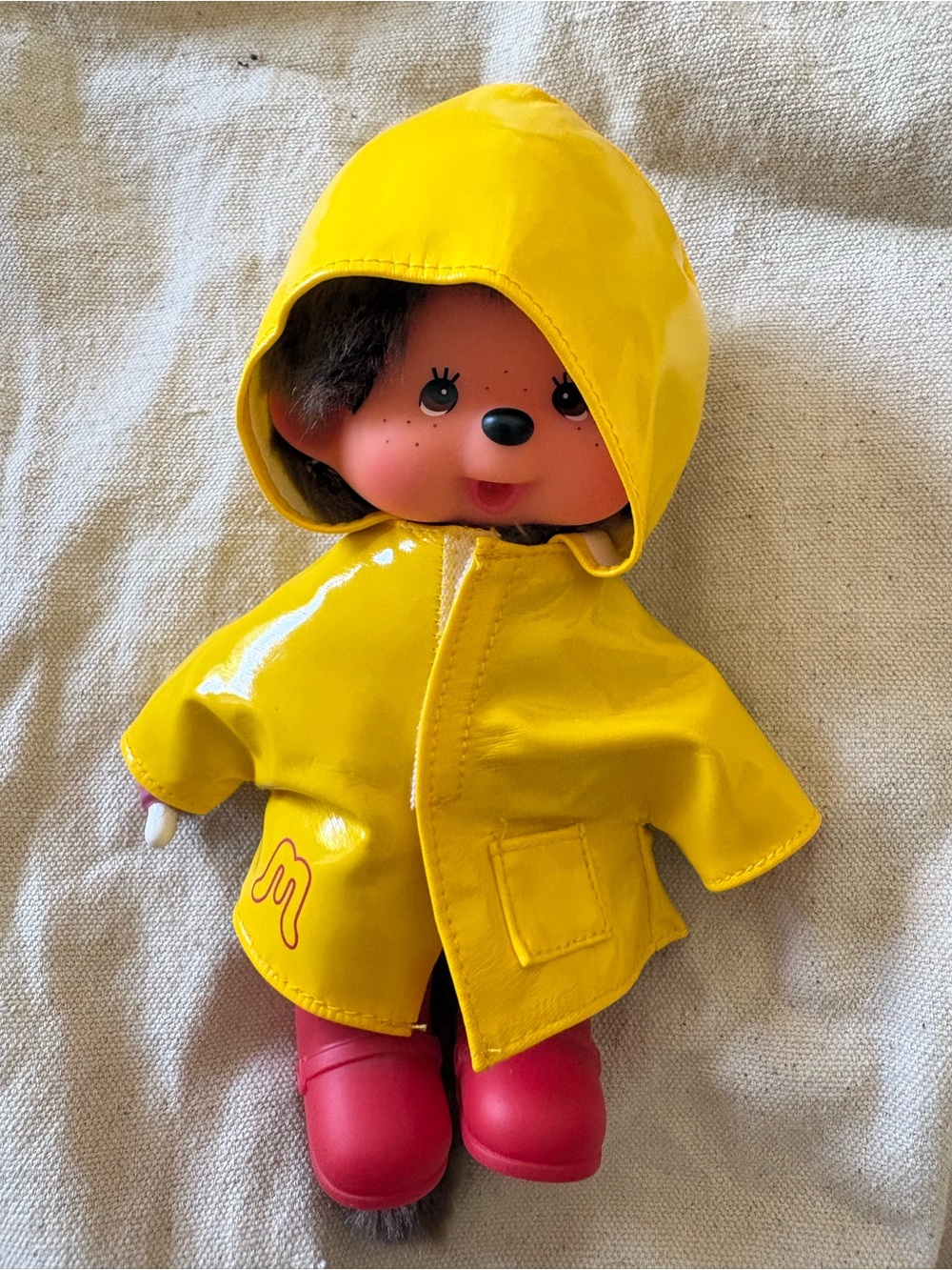 raincoat monchhichi doll